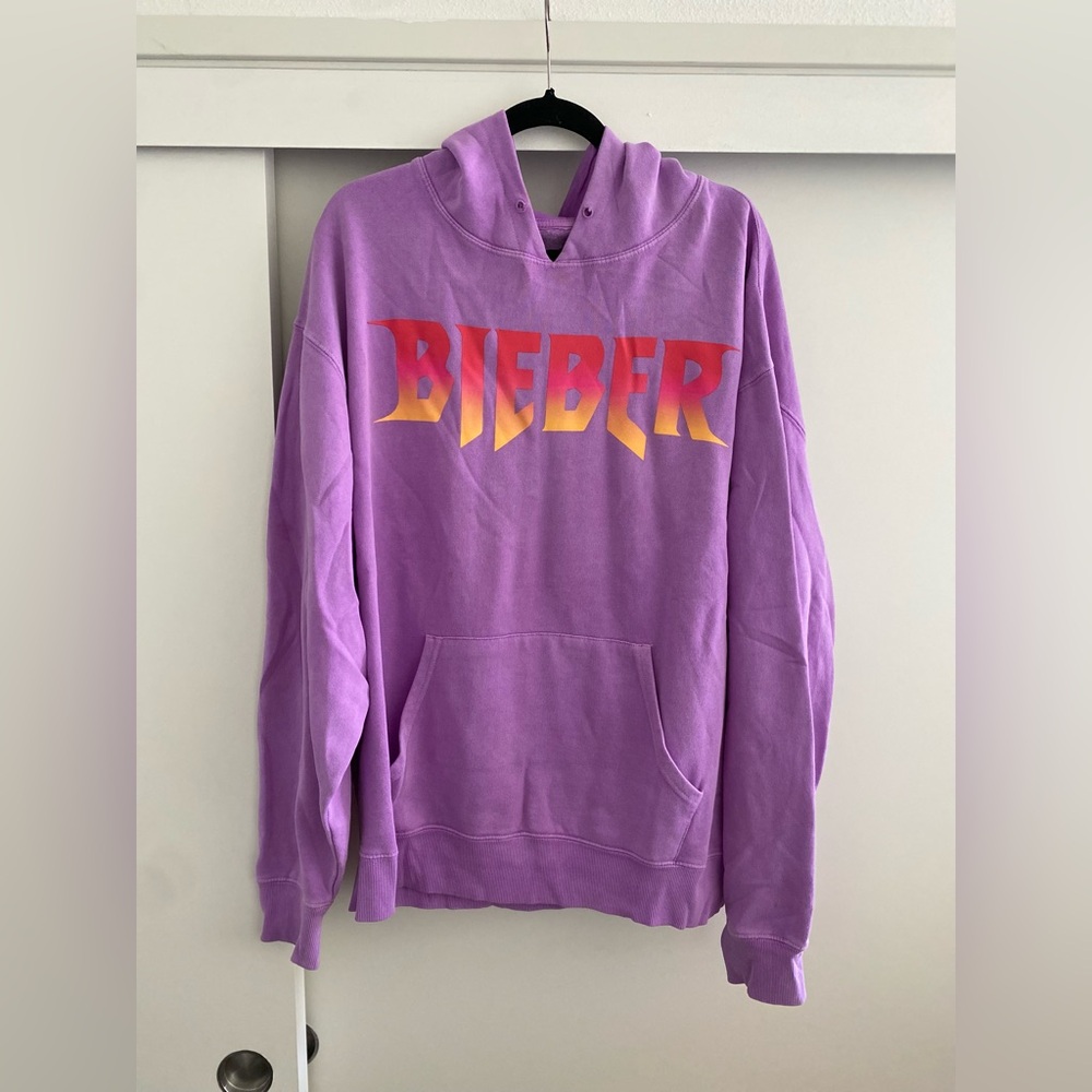Justin Bieber Justice Tour Hoodie Purple - Size XL